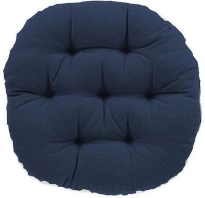 Mom's Moon Plus Comfort Round Cushion Microfibre Solid Floor Cushion Pack of 2(Dark Blue)
