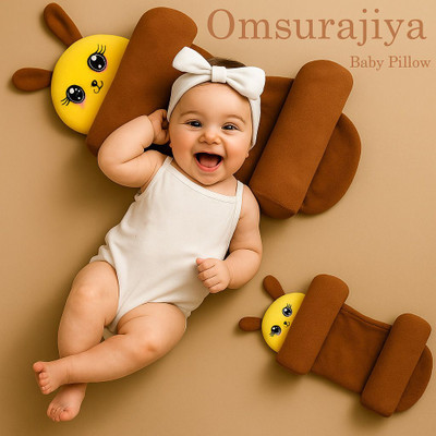 Babeestar Microfibre Baby Pillow Pack of 1 Animals Baby Neck Pillow(Brown)