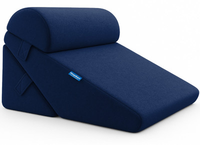 HOSPIKART Memory Foam Bed Wedge Pillow with Headrest for Acid Reflux, Snoring & Back Pain Memory Foam Solid Orthopaedic Pillow Pack of 1(Navy Blue)