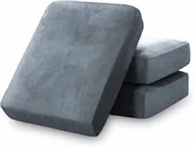 ROOMY SALES Foam Solid Cushion Pack of 3(Silver)