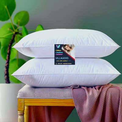 GAULPASTORES LUXURY Microfibre Abstract Sleeping Pillow Pack of 2(White)