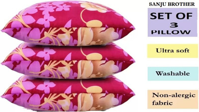 PALVIT Microfibre Abstract Sleeping Pillow Pack of 3(Gold)