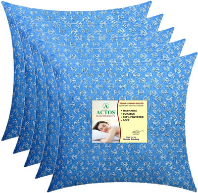 ACTOS Microfibre Floral Cushion Pack of 5(Light Blue)