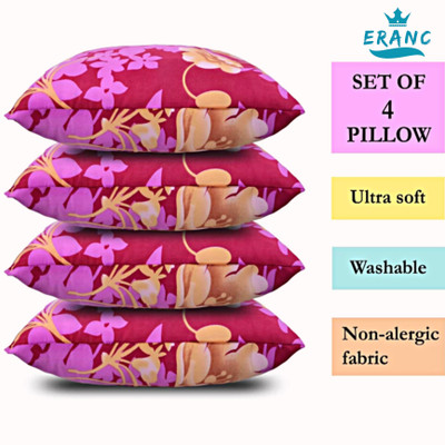GOGA LUXURY Microfibre Abstract Sleeping Pillow Pack of 4(Pink)