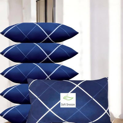SOFT SNOOZE Soft Luxury Microfibre Abstract Sleeping Pillow Pack of 6(Blue)