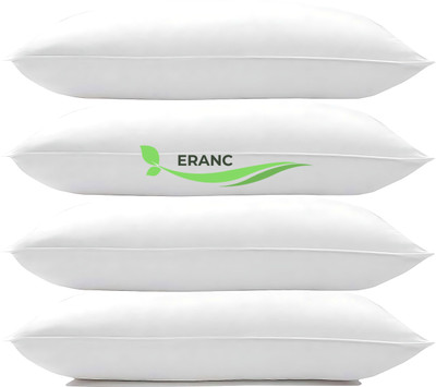 ERANC LUXURY Polyester Fibre Abstract Sleeping Pillow Pack of 4(White)