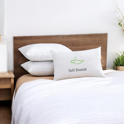 SOFT SNOOZE Soft Luxury Microfibre Solid Sleeping Pillow Pack of 3(White)