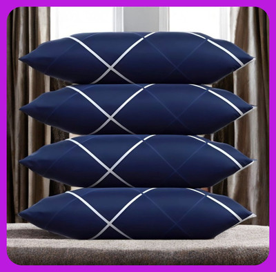 Urmila Microfibre Sleeping Pillow Pack of 4 Solid LUXURY(Blue)