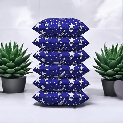 Cozy Palace Microfibre Sleeping Pillow Pack of 6 Solid(Blue)