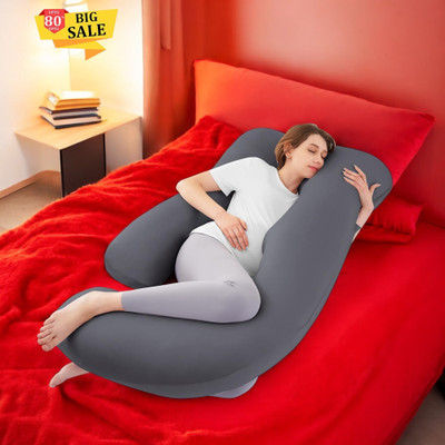 THUKRAN Polyester Fibre Solid Pregnancy Pillow Pack of 1(Grey)