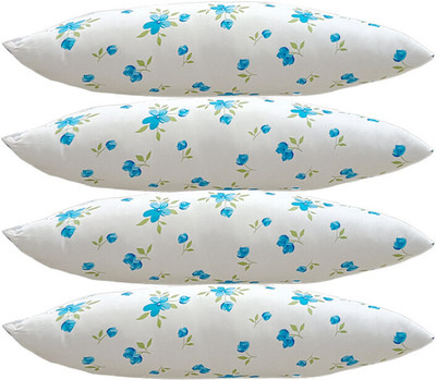 SANJU BROTHER Microfibre Floral Sleeping Pillow Pack of 4(Blue)