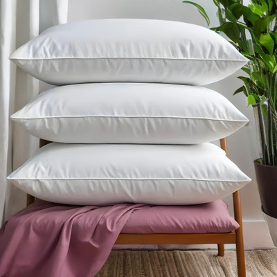 YPOLOIPO Polyester Fibre Sleeping Pillow Pack of 3 Abstract LUXURY(White)