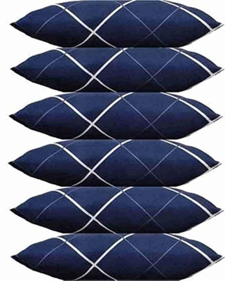STOMIA Polyester Fibre Sleeping Pillow Pack of 6 Solid(Blue)