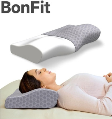 Bonfit Memory Foam Orthopaedic Pillow Pack of 1 Solid Orthopaedic pillow(Dark Grey)