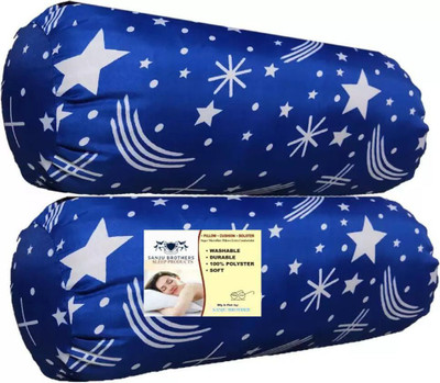 BHEBHA Microfibre Abstract Bolster Pack of 2(blue 127)