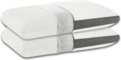 CUSHIO Memory Foam Pillow Size 22x14x4 Neck & Shoulder pain relief Cervical pain relief Memory Foam Polka Orthopaedic Pillow Pack of 2(White)