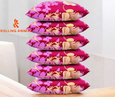 Rolling Animal Microfibre Sleeping Pillow Pack of 6 Solid LUXARY(Multicolor)