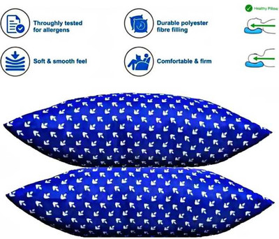 ERANC Polyester Fibre Abstract Sleeping Pillow Pack of 2(Blue)