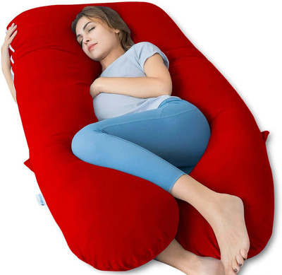 THUKRAN U Shape Polyester Fibre Solid Pregnancy Pillow Pack of 1(Red)