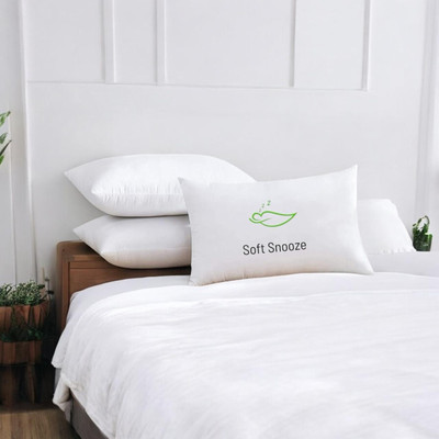 SOFT SNOOZE Microfibre Sleeping Pillow Pack of 3 Solid Soft Luxury(White)