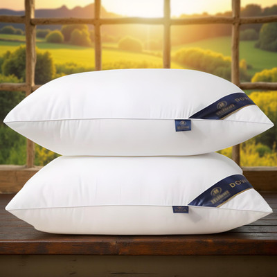 CIEZAR Microfibre Solid Sleeping Pillow Pack of 2(White)