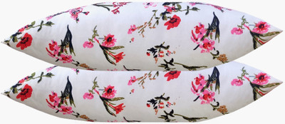ACTOS Microbeads Floral Sleeping Pillow Pack of 2(White)