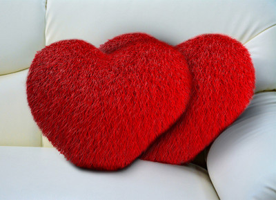 softlyf Microfibre Solid Cushion Pack of 2(Red)