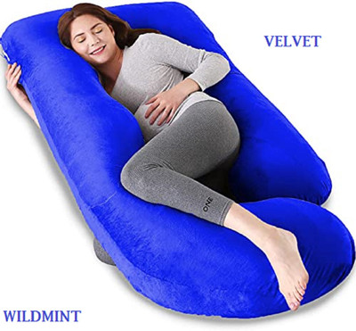 fluffymummy Cotton Solid Pregnancy Pillow Pack of 1(royalblue)