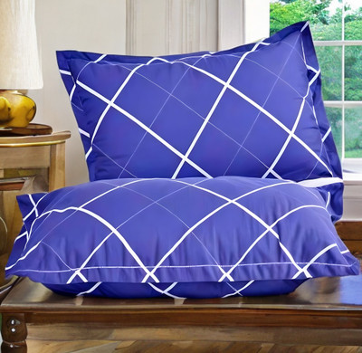 EIRINI LUXURY Microfibre Solid Sleeping Pillow Pack of 2(Blue)