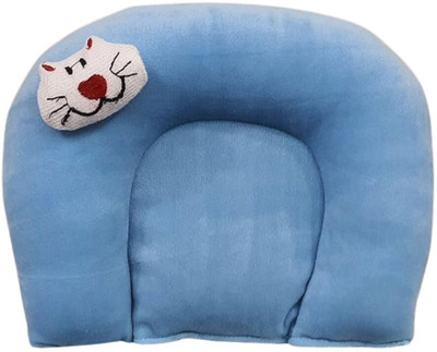 Fashion Overseas Cotton Baby Pillow Pack of 1 Solid Newborn Mustard Seed Support Infant Rai Pillow(SKY BLUE)