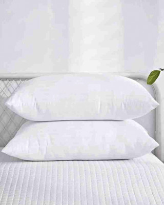 YPOLOIPO LUXURY Polyester Fibre Abstract Sleeping Pillow Pack of 2(White)
