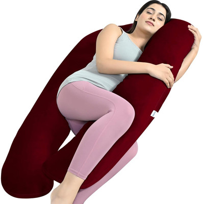 Mojo Premium series Polyester Fibre Solid Pregnancy Pillow Pack of 1(Maroon)