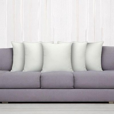 SOFT SNOOZE Soft Luxury Microfibre Solid Cushion Pack of 5(White)