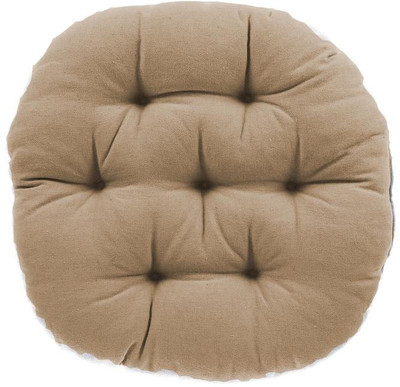 Mom's Moon Plus Comfort Round Cushion Microfibre Solid Floor Cushion Pack of 2(Beige)