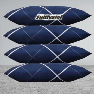 fulffystyl Microfibre Sleeping Pillow Pack of 4 Solid Soft(Blue)
