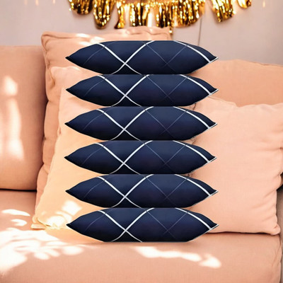 Cozy Palace Microfibre Sleeping Pillow Pack of 6 Solid(Blue)