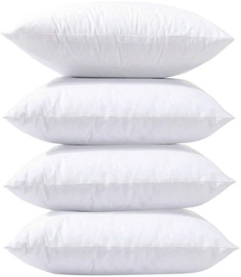 RECRON CERTIFIED Microfibre Solid Sleeping Pillow Pack of 4(White)