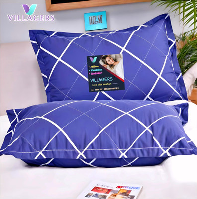 GAULPASTORES LUXURY Microfibre Abstract Sleeping Pillow Pack of 2(Blue)
