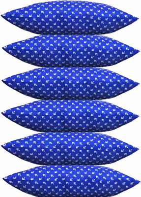 VILLAGERS LUXURY Polyester Fibre Abstract Sleeping Pillow Pack of 6(Blue)