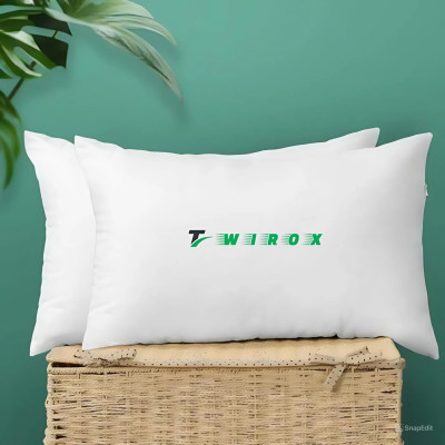 TWIROX LUXURY Polyester Fibre Abstract Sleeping Pillow Pack of 2(White)