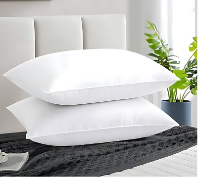 pepnap Extra Soft Microfiber Pillow Microfibre Solid Sleeping Pillow Pack of 2(White)