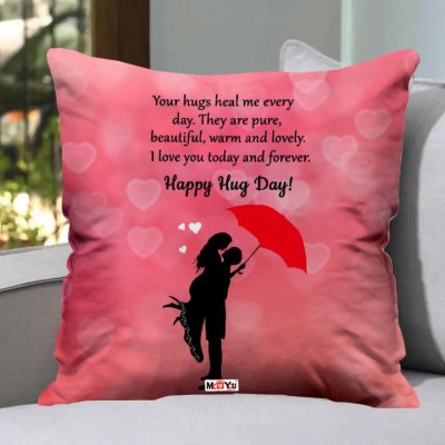 ME&YOU For Gift & Romantic party Decor Items Microfibre Quotes Cushion Pack of 1(Pink)