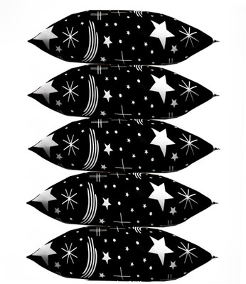TWIROX LUXURY Microfibre Abstract, Solid Sleeping Pillow Pack of 5(Black)