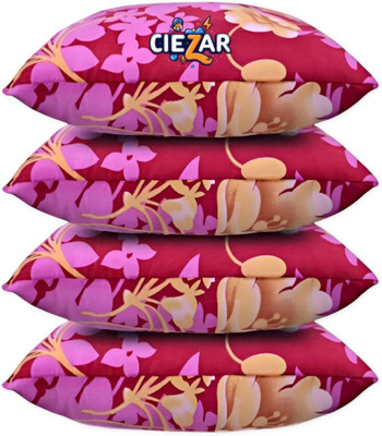 CIEZAR Polyester Fibre Sleeping Pillow Pack of 4 Floral Luxury(Pink)