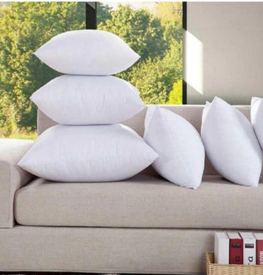 spinewell PREMIUM SOFA CUSHION SET PACK OF 5 Polyester Fibre Solid Cushion Pack of 5(White)