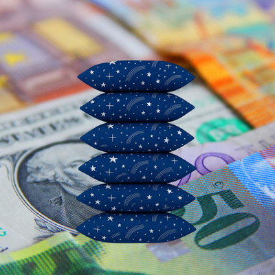 CATHROL Polyester Fibre Sleeping Pillow Pack of 6 Abstract 6 Pillows(Blue)