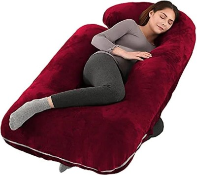 BHEBHA J Shape Polyester Fibre Abstract Pregnancy Pillow Pack of 1(Maroon 181)