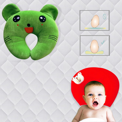 Found Fit Mustard Seeds Solid Baby Pillow Pack of 2(Green & Red)