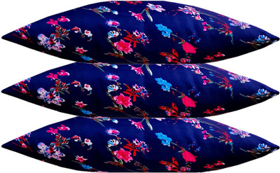 Swikon star Microfibre Floral Sleeping Pillow Pack of 3(Blue)