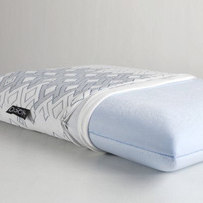 Dr.Soft Orthopedic Memory Foam Pillow Memory Foam Nature Sleeping Pillow Pack of 1(White&Blue)